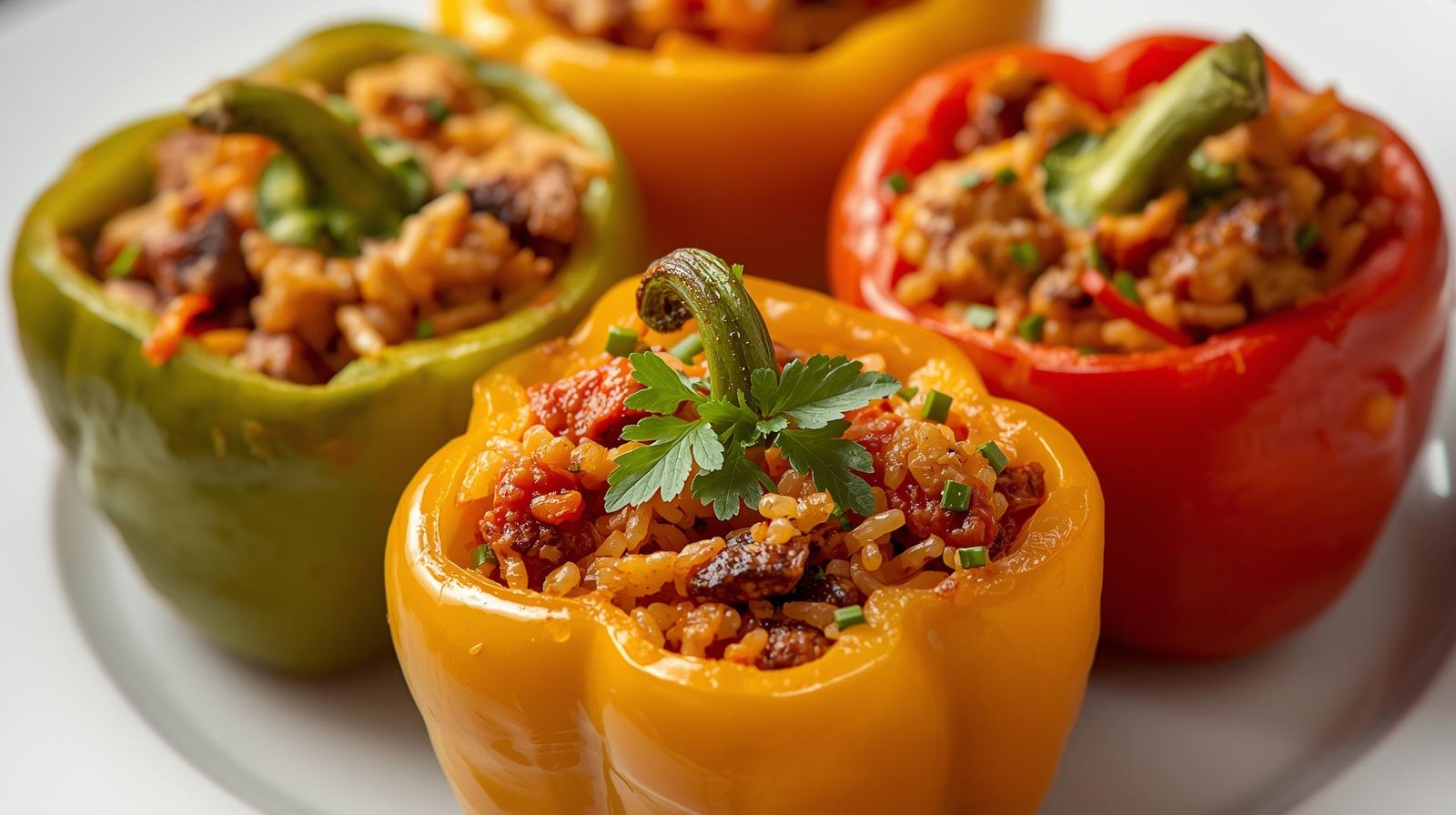 🫑 Stuffed Peppers with Protein & Rice (Capsule Style)
