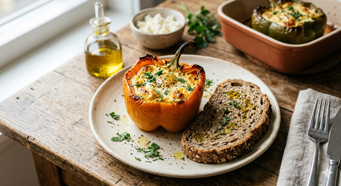 🫑 Stuffed Peppers with Bread (Short Recipe)